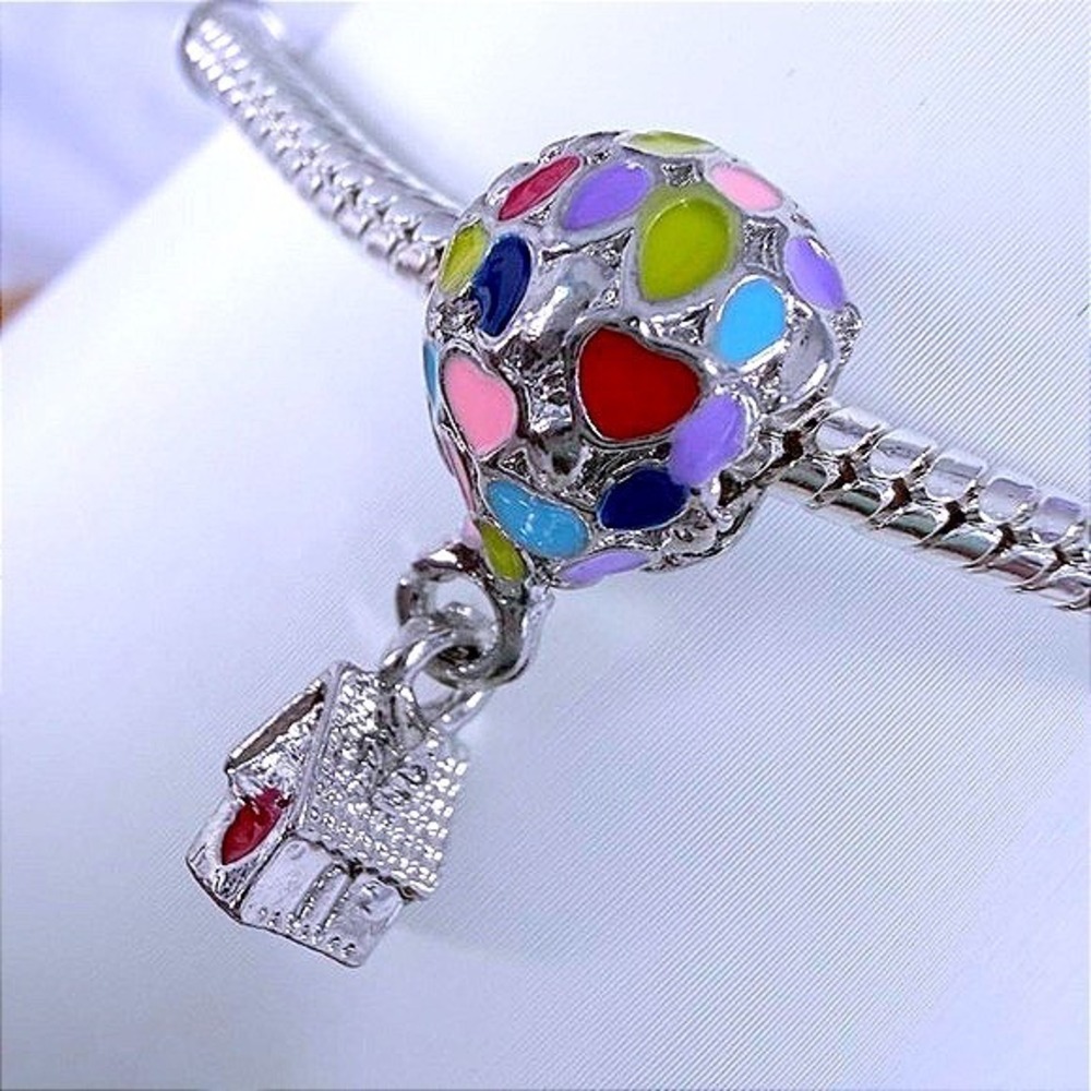 Rainbow‎ Hot Air Balloon Bead Charm Fits Snake Chain Bracelets